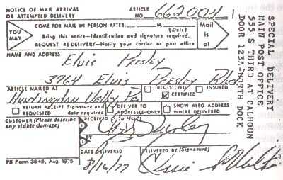 Reciept of delivery from Paul on 8/16/77.